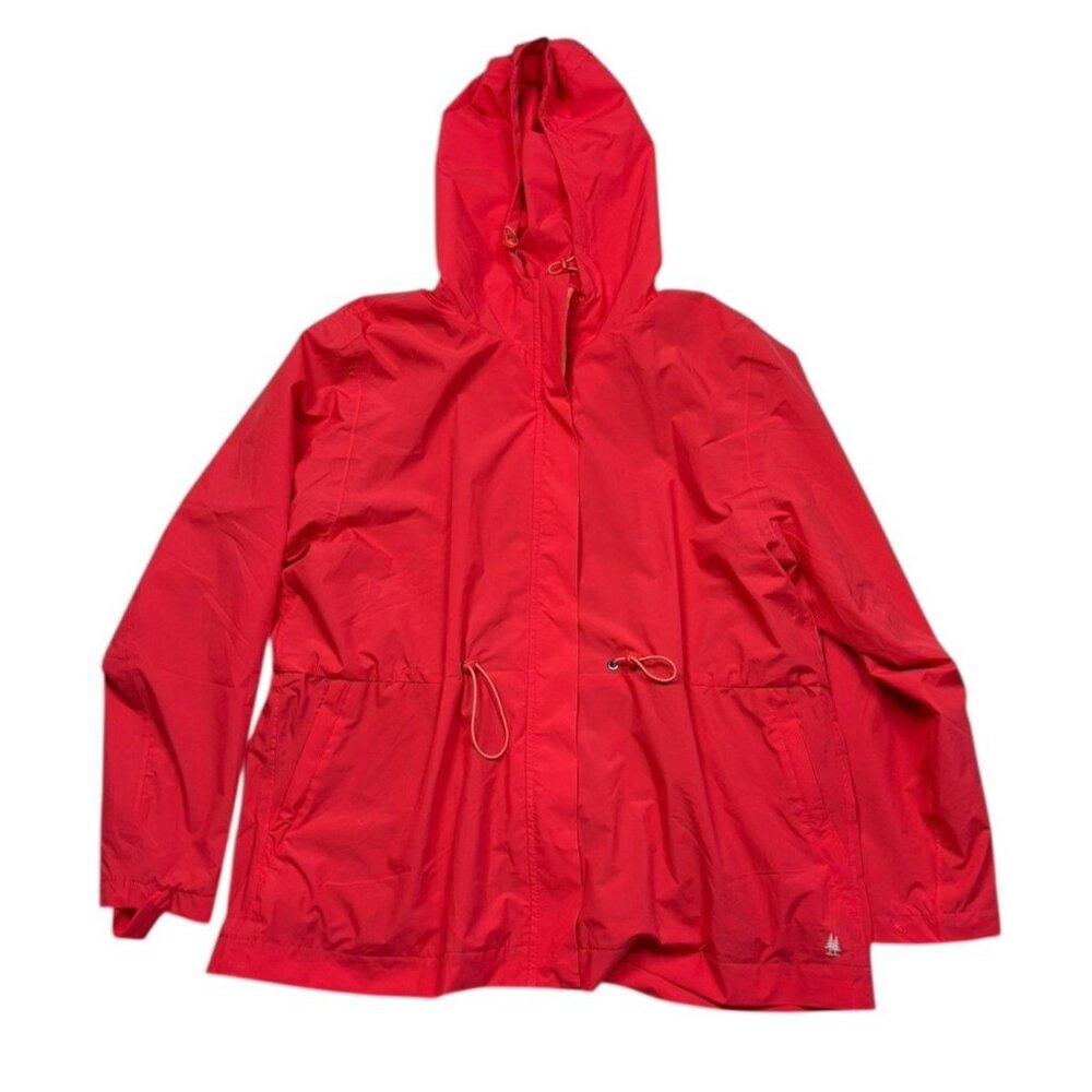 *New G.H. Bass & Co Anorak Jacket Womens XL Orange Lightweight Windbreaker Rain